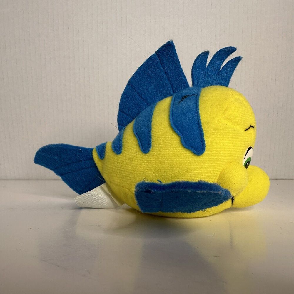 Vintage Disney Flounder‎ Plush Animal Applause Little Mermaid 5" Tall Fish